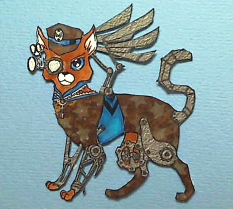 “Steampunk iKitty” Birthday Card