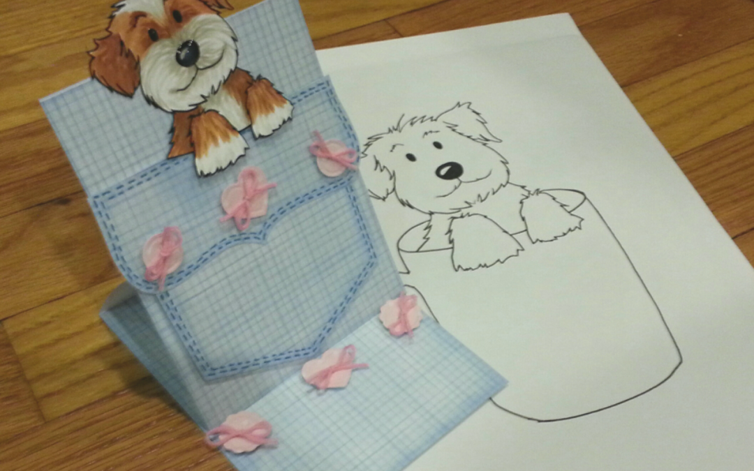 Sweet Easel Card with “Teacup Pup” – FREE digi