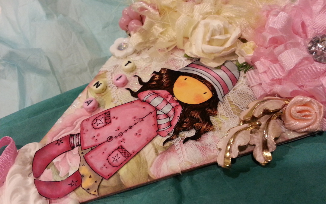 Shabby Chic Pennant with Gorjuss Girl