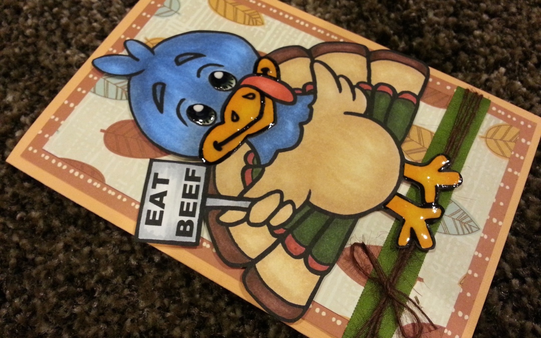 Thanksgiving Card with “Eat Beef” – FREE Digi of the Week!