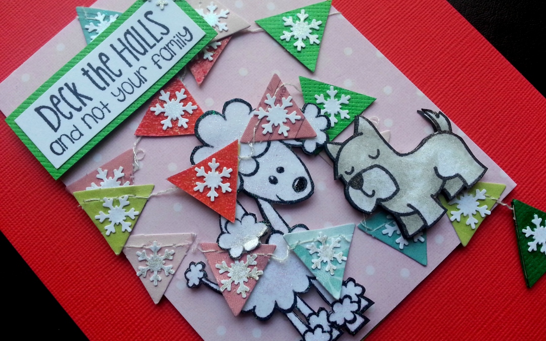 Deck the Halls Christmas Card using Tim Holtz designs - by