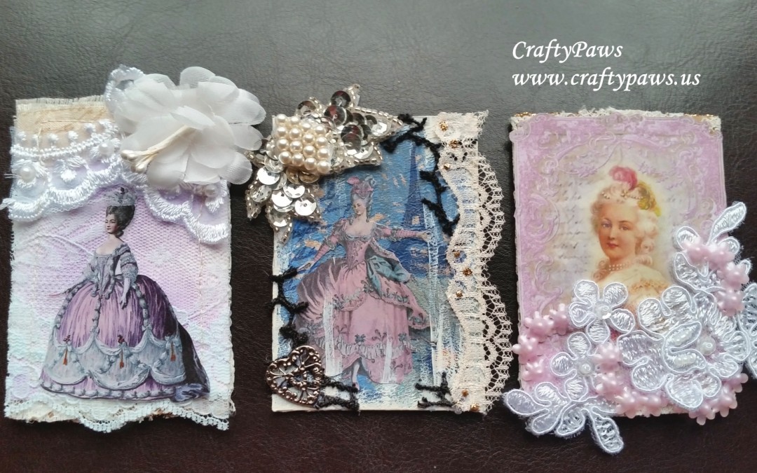 3 Marie Antoinette Themed ATCs – GDTP for MelsCraftBoutique