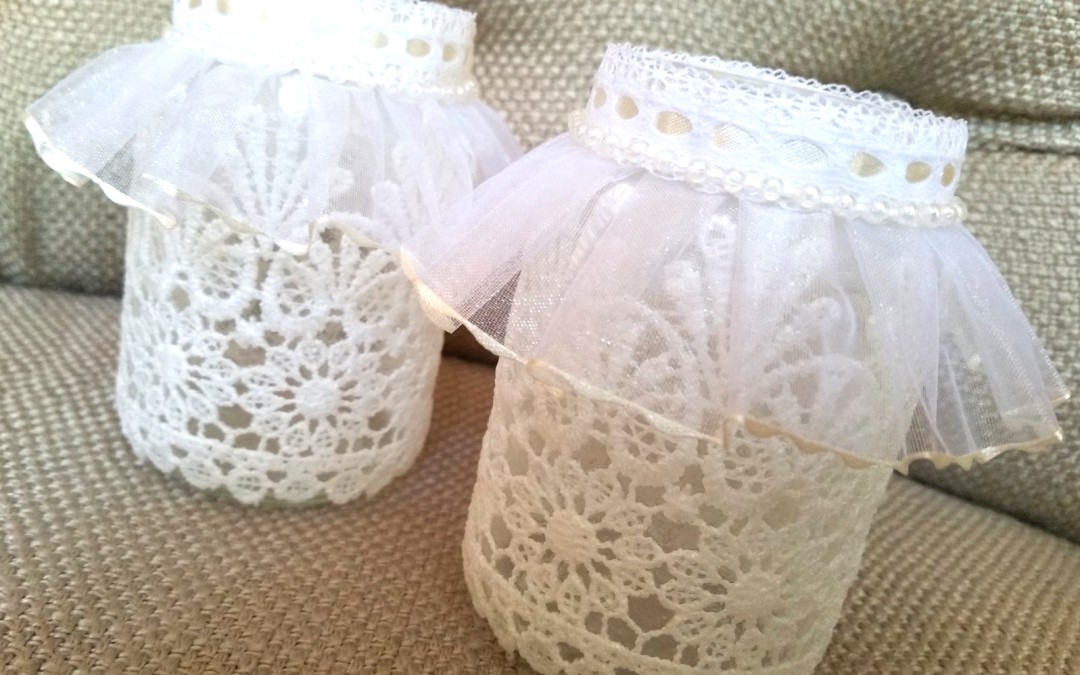 DIY Lace Votive Candle Holders