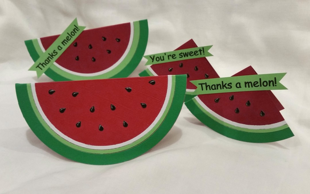 Watermelon Wedge and Slice Cards