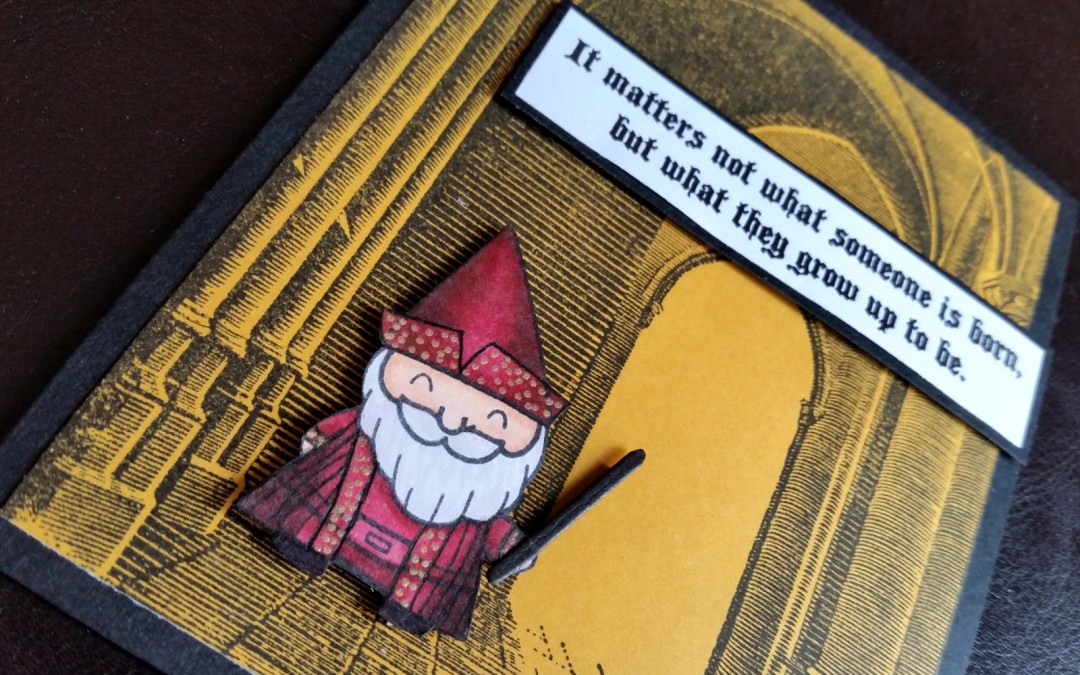 Gnome Turned Dumbledore! Back to School Card