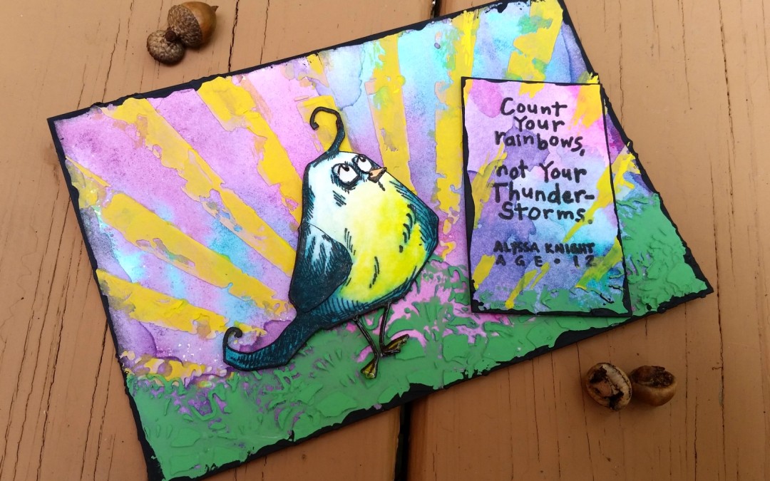 Mixed Media Card for Thyroid Cancer Awareness