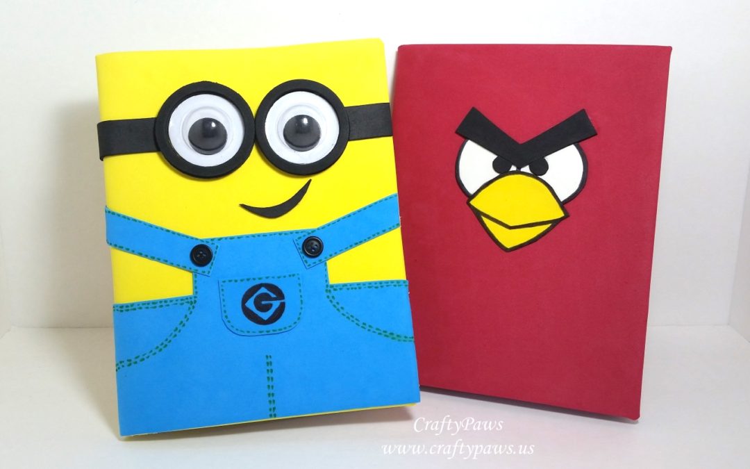 DIY Minion and Angry Bird Notebooks and Bookmarks