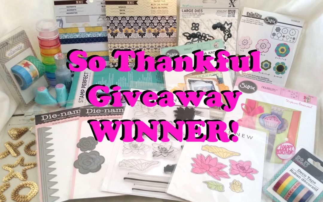 So Thankful Giveaway Winner!