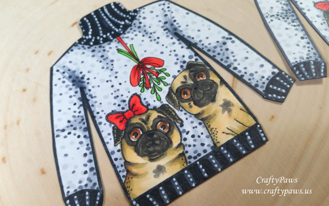 Puggly Christmas Sweater Ornament