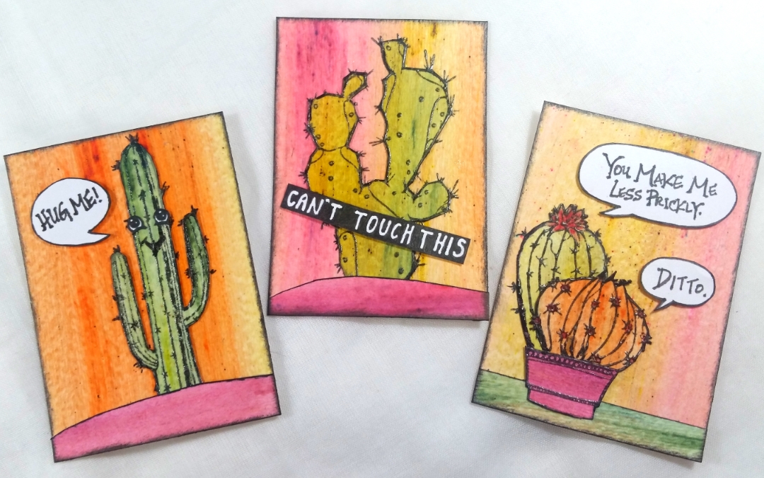 Silly Cacti ATCs – Topflight Stamps DTP