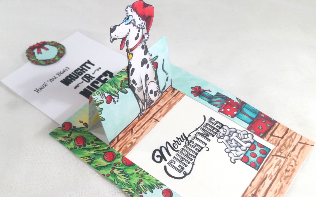 Doggy Christmas Slider Pop-Up Card!