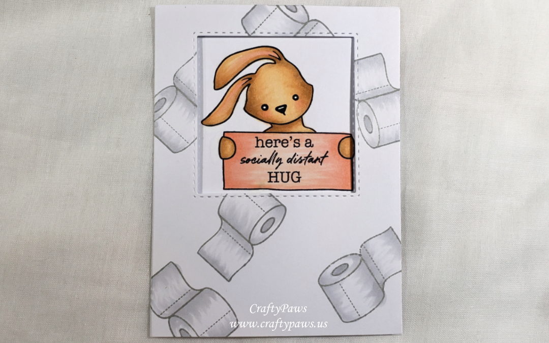 Socially Distant Hug Peekaboo Card